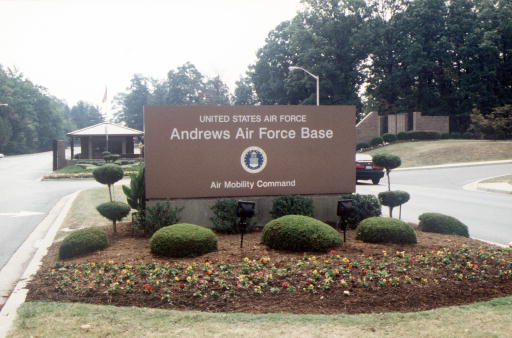 View of the Main Gate at Andrews Air Force Base, Maryland.